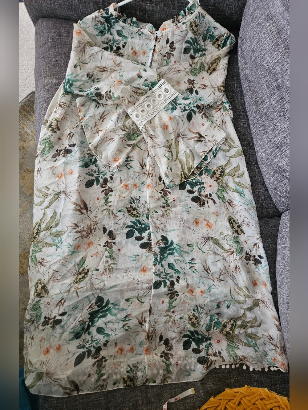 Bellambra, Made In Italy, Silk Floral Fringe Dress, Medium, 21ptp - Picture 8 of 10